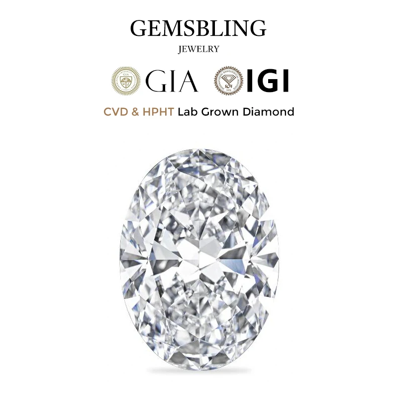 Oval Cut Lab-Grown Diamond - CVD/HPHT D/E/F Color VVS Clarity Loose Stone