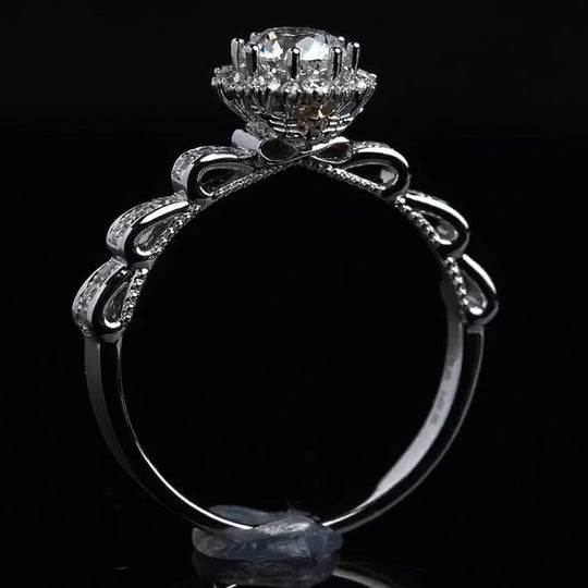 New Arrival Ribbon Design Moissanite Engagement Ring