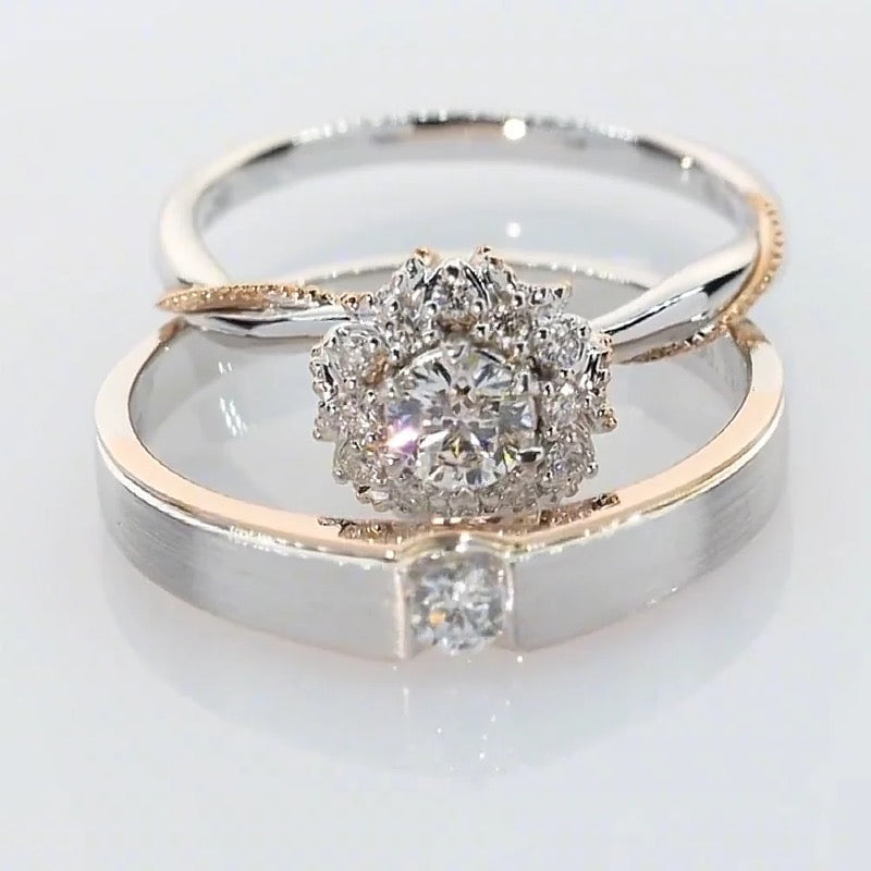 π₯ Holding Flowers Design Moissanite Engagement Ring