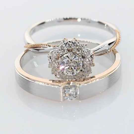 π₯ Holding Flowers Design Moissanite Engagement Ring