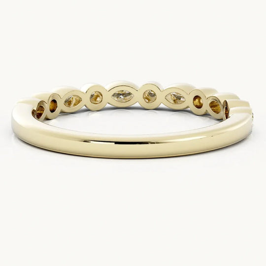 Moissanite Wedding Ring Matching Band 7