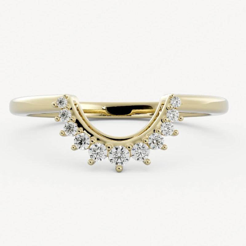 Half Round Shank Moissanite Wedding Ring Matching Band 1