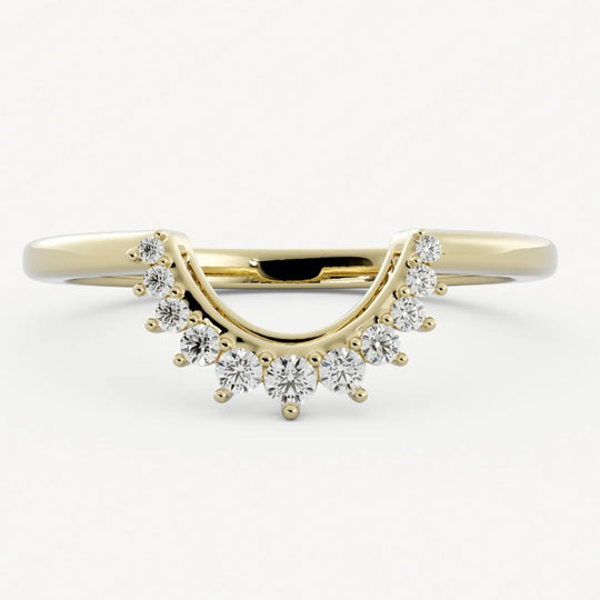Half Round Shank Moissanite Wedding Ring Matching Band 1