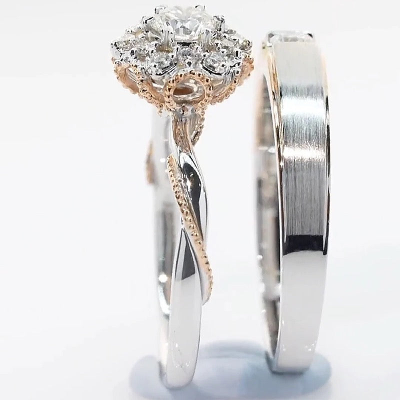 π₯ Holding Flowers Design Moissanite Engagement Ring