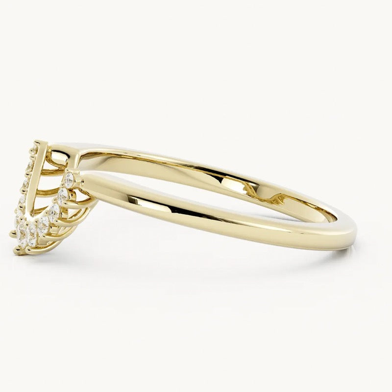 Half Round Shank Moissanite Wedding Ring Matching Band 1