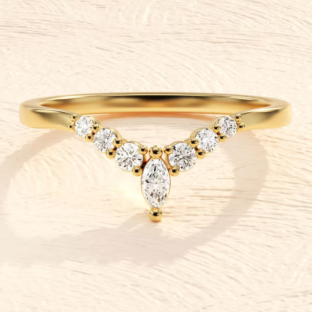 Moissanite Wedding Ring Matching Band 22