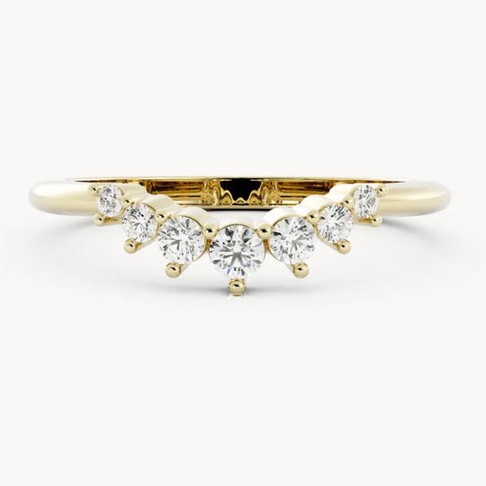 Moissanite Wedding Ring Matching Band 7