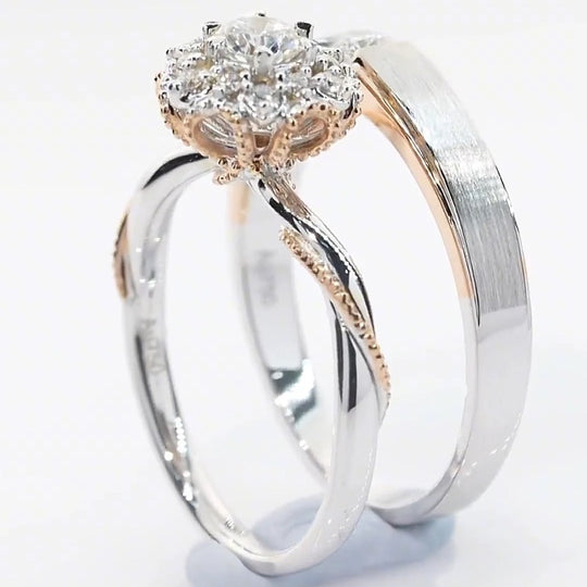 π₯ Holding Flowers Design Moissanite Engagement Ring