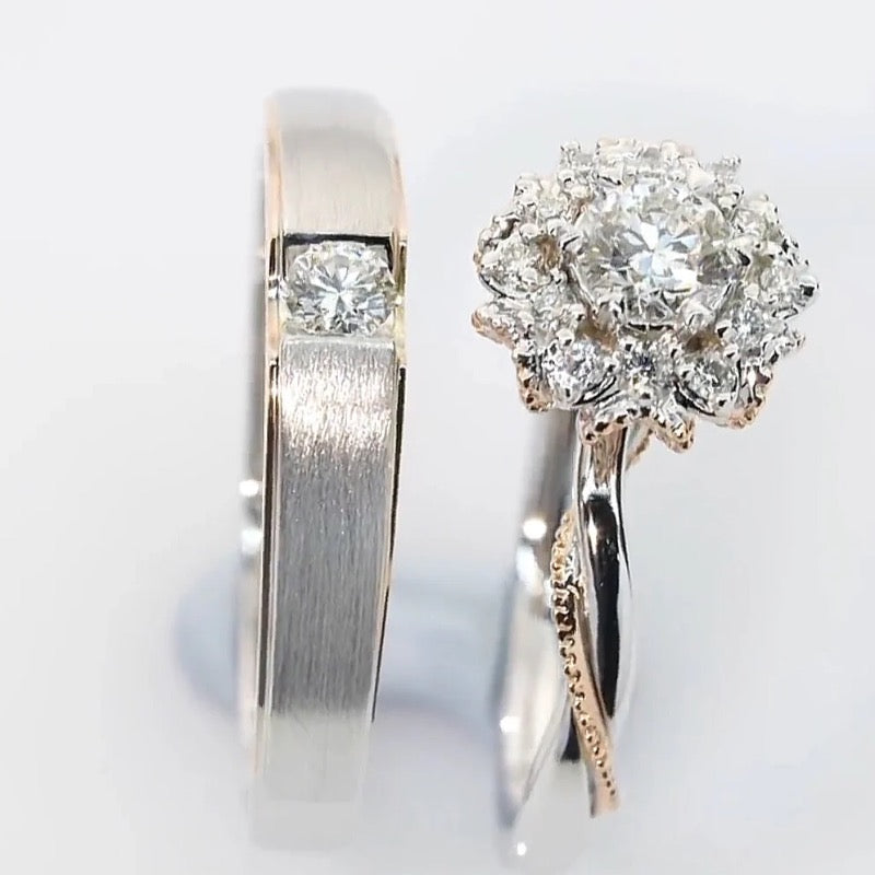 π₯ Holding Flowers Design Moissanite Engagement Ring
