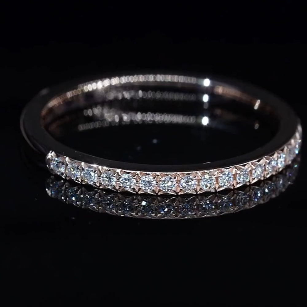 Wedding Band Moissanite Half Eternity Ring