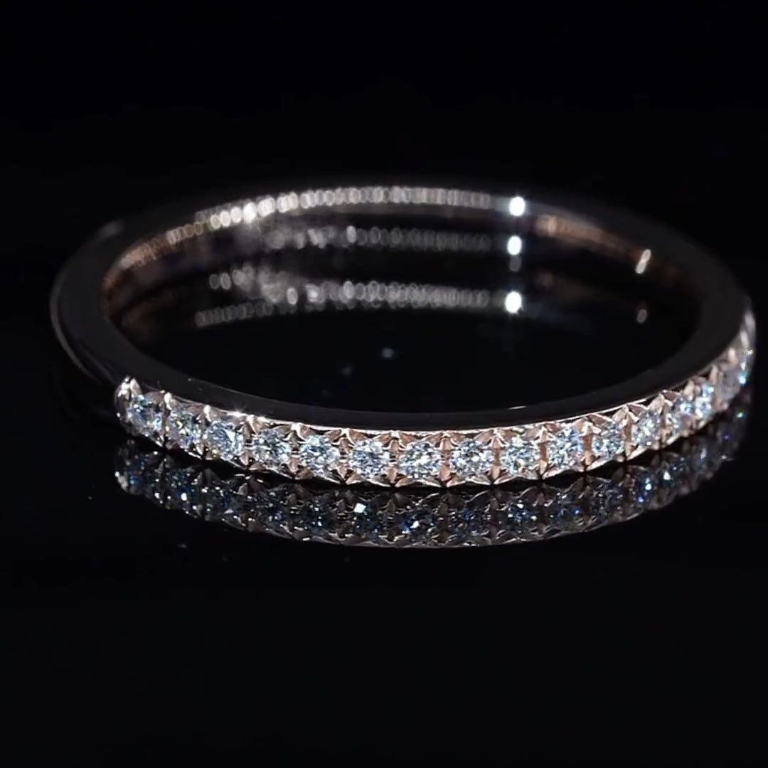 Wedding Band Moissanite Half Eternity Ring
