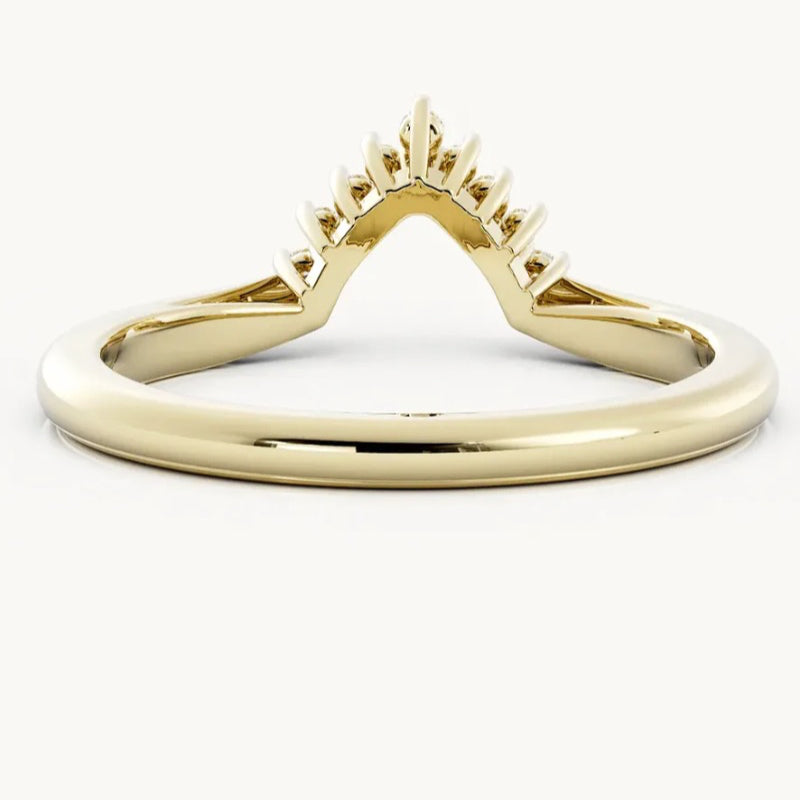 Half Round Shank Moissanite Wedding Ring Matching Band 4