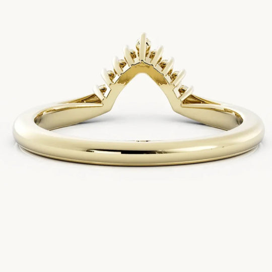 Half Round Shank Moissanite Wedding Ring Matching Band 4