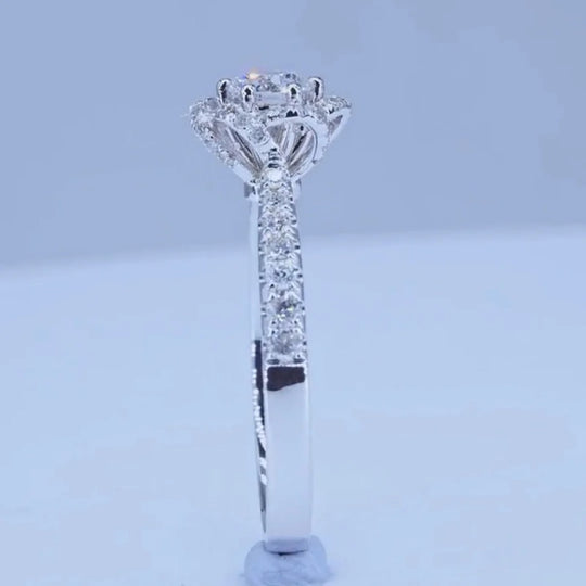Flower Fountain Design Moissanite Engagement Ring 3