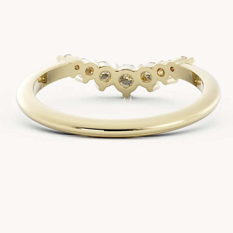 Moissanite Wedding Ring Matching Band 7