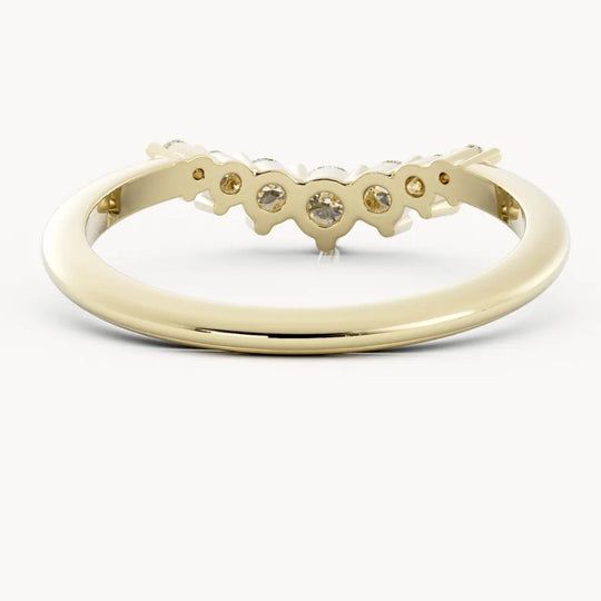 Moissanite Wedding Ring Matching Band 7
