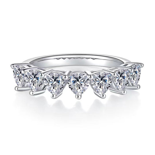 Trillion Moissanite Half Eternity Matching Band Wedding Ring