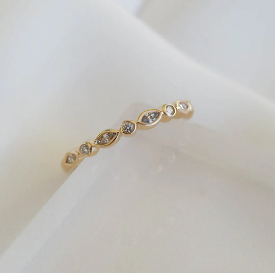 Moissanite Wedding Ring Matching Band 7