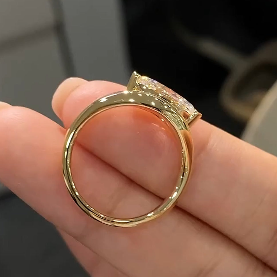 Marquise Cut Moissanite Engagement Ring
