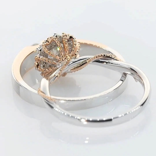 π₯ Holding Flowers Design Moissanite Engagement Ring