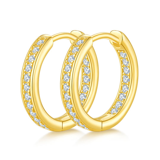 Single Row Half Hoop S925 Silver Moissanite Earrings 6