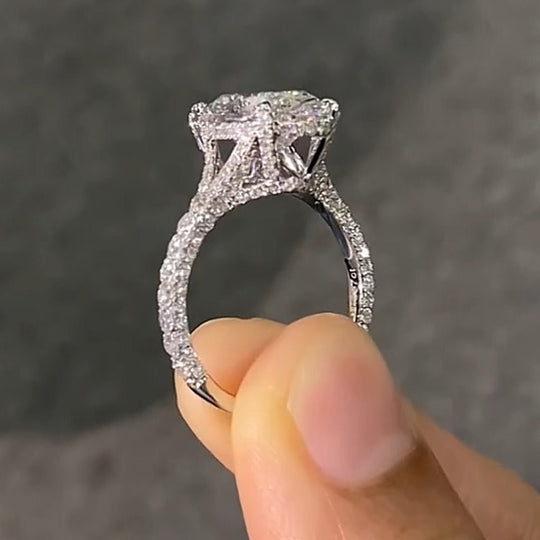 π₯5CT Oval Cut Sparkling Luxury Design Moissanite Engagement Ring