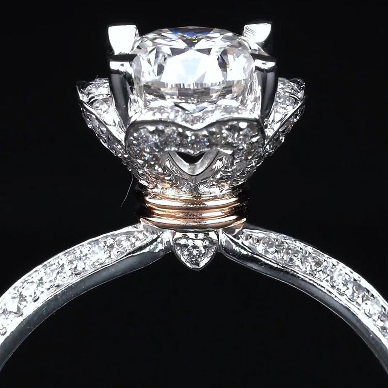 Proposal Flower Design Moissanite Engagement Ring