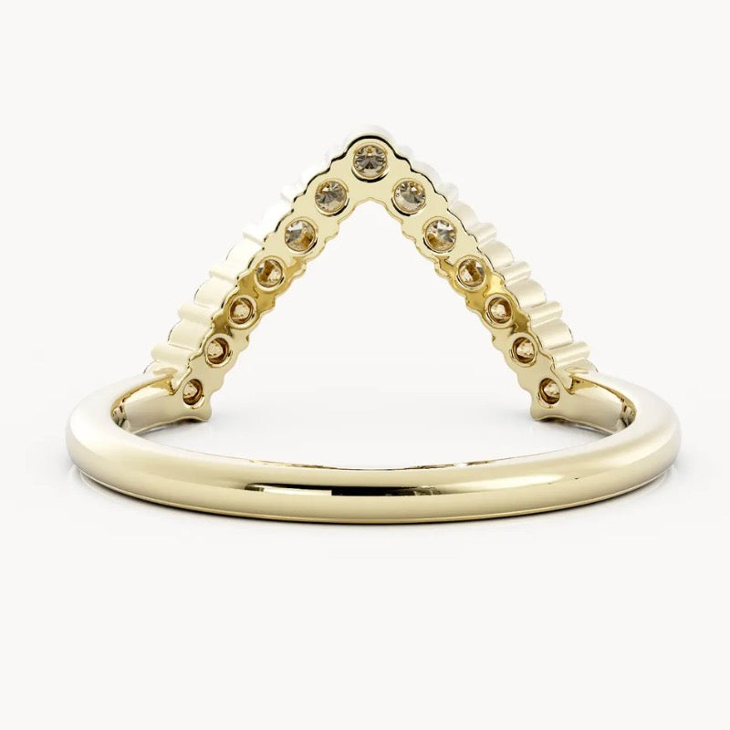 Half Half Eternity Shank Moissanite Wedding Ring Matching Band