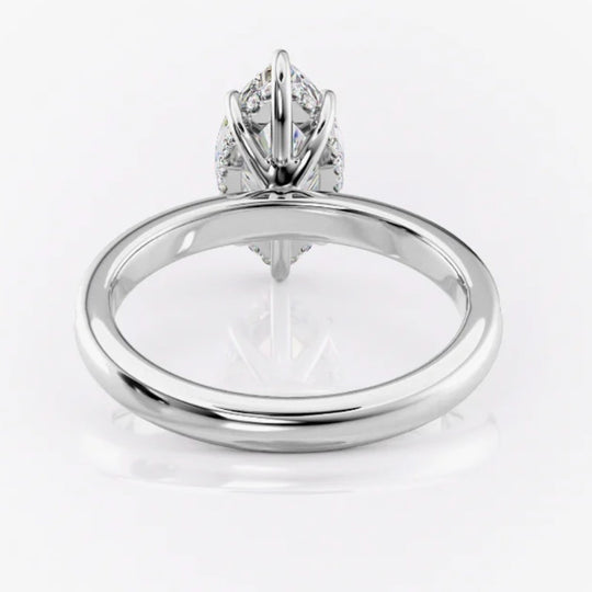 3CT Marquise Cut Hidden Halo Side Stones Moissanite Engagement Ring 5