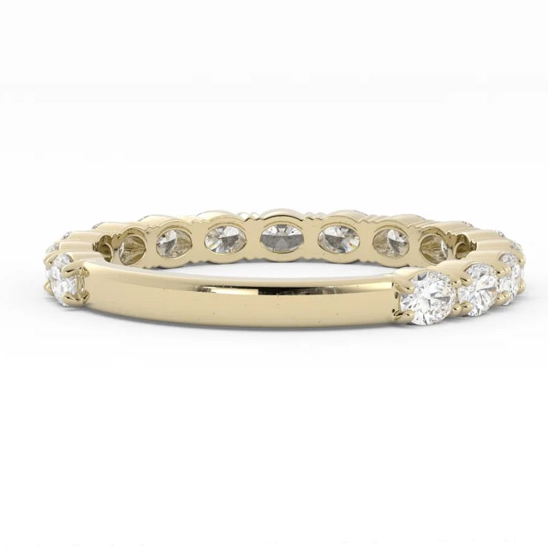 Oval Cut Moissanite Wedding Ring Matching Band