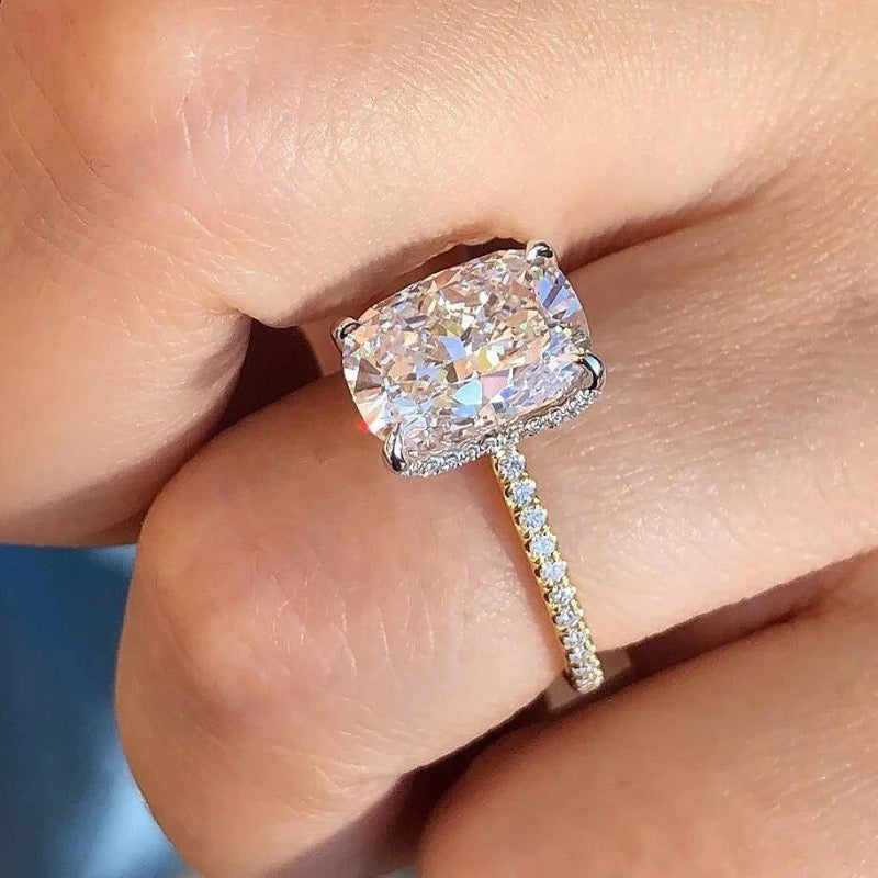 Moissanite Cushion Shaped Cushion Crushed-Ice Moissanite Stone 7mm