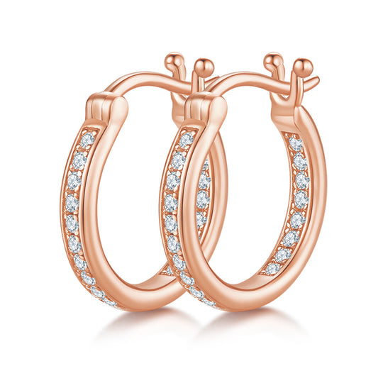 Single Row Half Hoop S925 Silver Moissanite Earrings 3