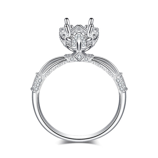 Vintage Ring Band Design Moissanite Engagement Ring