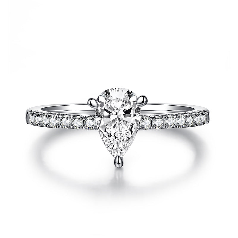 Simple Design Pear Cut Moissanite Ring