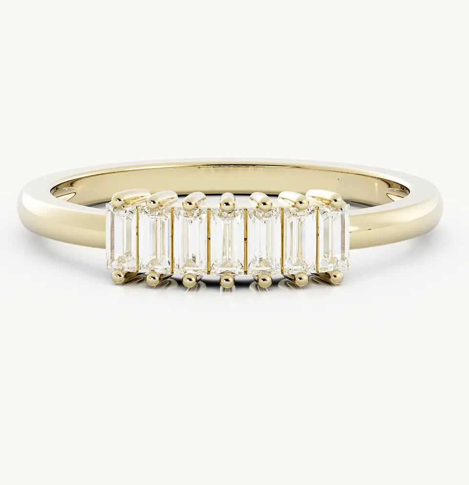 Moissanite Wedding Ring Matching Band 5