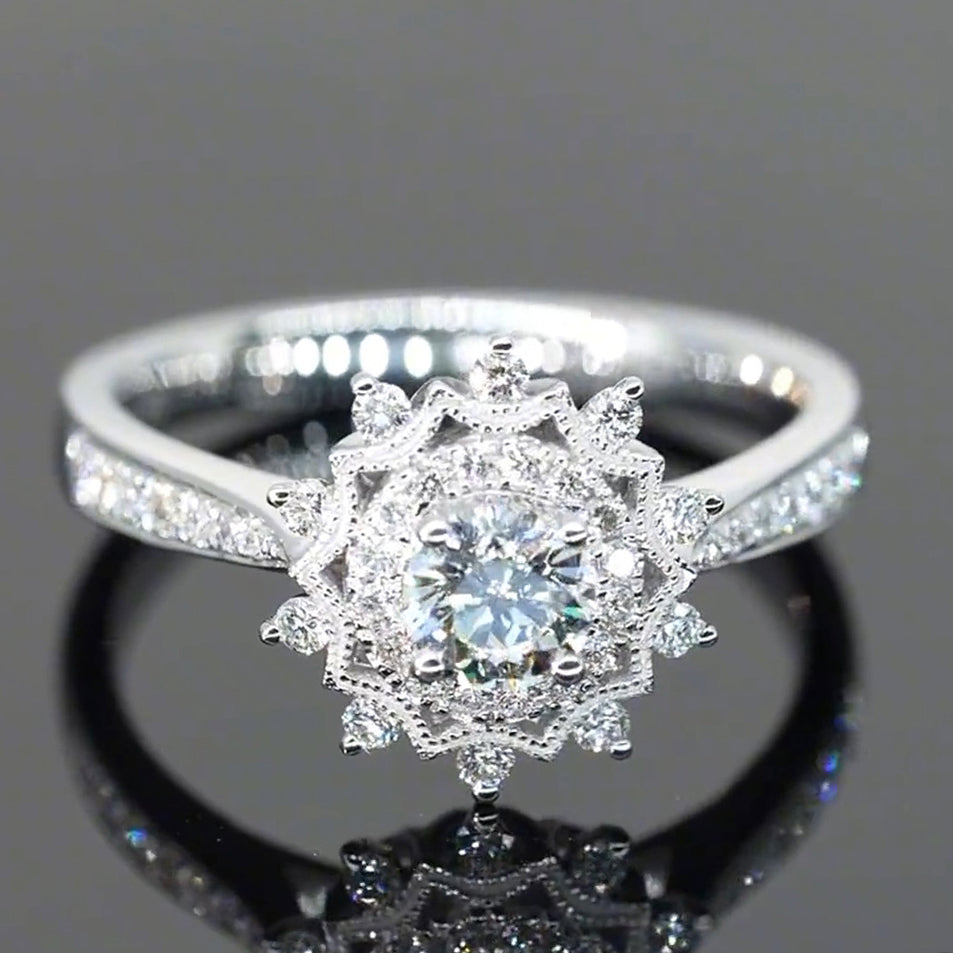 Moissanite Flower Shape Ring