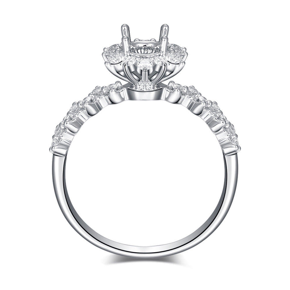 The Stars and Flower Moissanite Engagement Ring