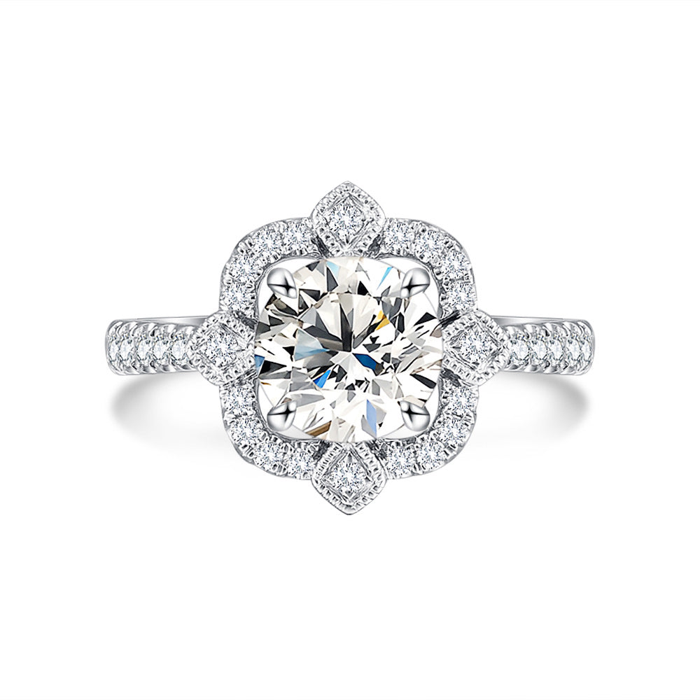 Special Geometry Design Moissanite Engagement Ring – Gemsbling