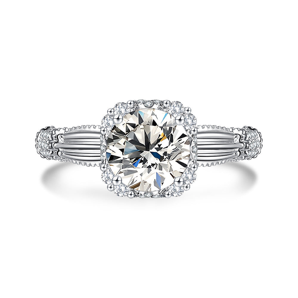 Vintage Ring Band Design Moissanite Engagement Ring