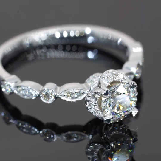 Special Ring Band Design Flower Moissanite Engagement Ring