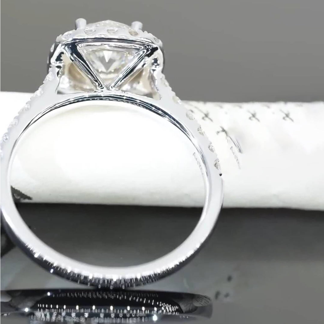 Classic Halo Design Moissanite Engagement Ring