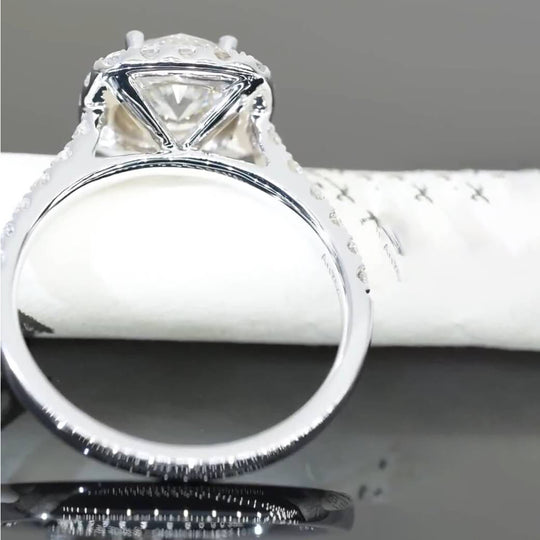 Classic Halo Design Moissanite Engagement Ring