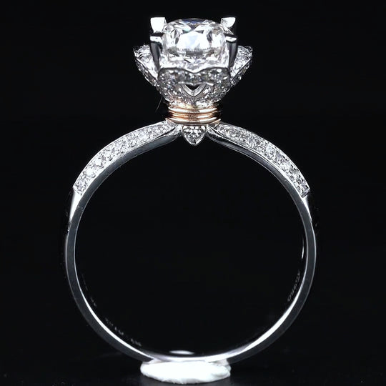 Proposal Flower Design Moissanite Engagement Ring