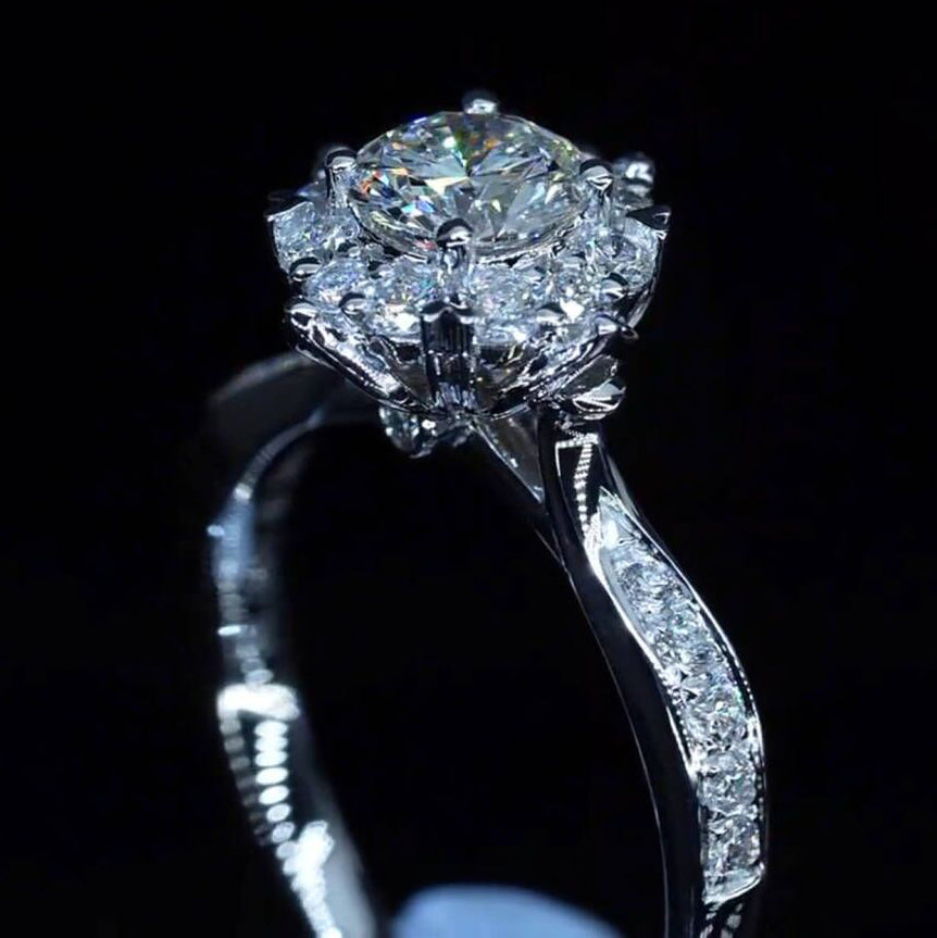 Starry Moissanite Engagement Ring