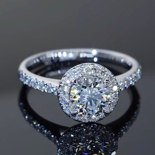 Classic Halo Design Moissanite Engagement Ring