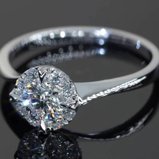 Heart Prong Design Moissanite Engagement Ring