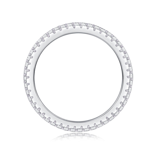 Three Layer Moissanite Full Eternity Ring Wedding Band