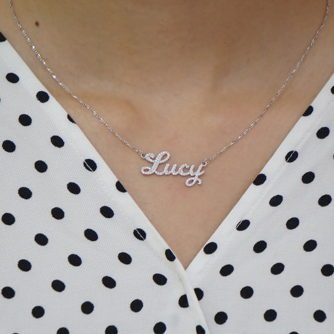 Custom Moissanite Name Necklace