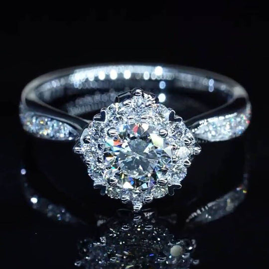 Starry Moissanite Engagement Ring