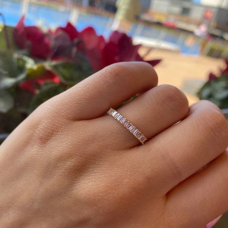 Moissanite Wedding Ring Matching Band 17